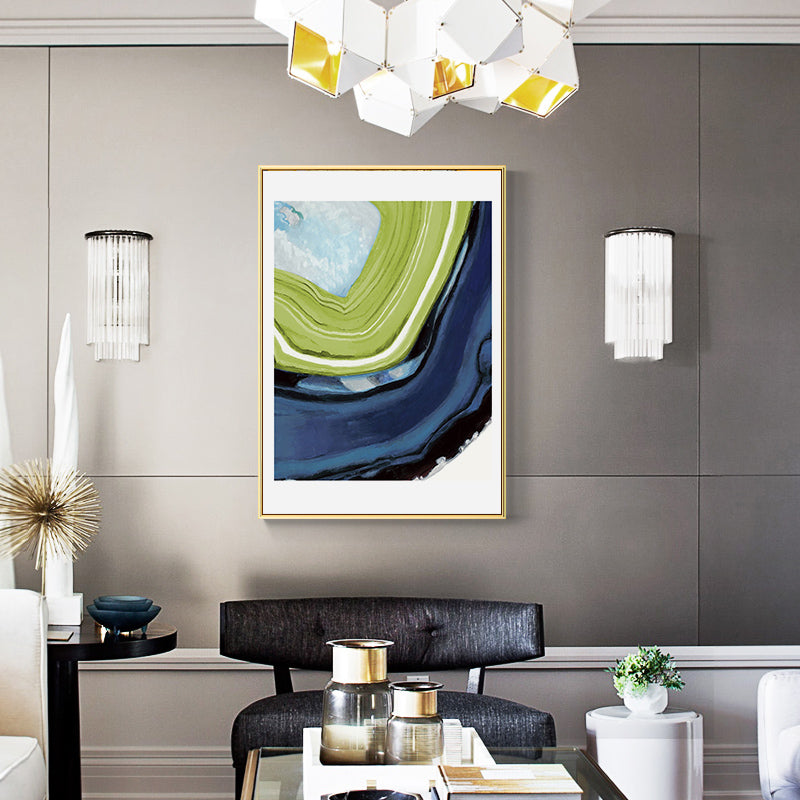 Abstract Blue Green Marble - Canvas Wall Art Painting | Bowlift