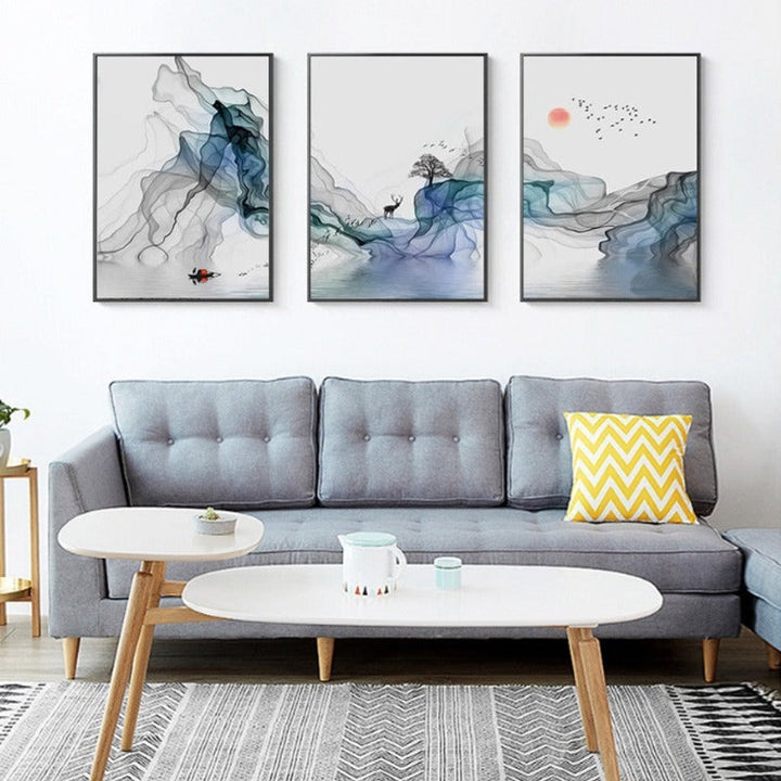 Abstract Sunrise - Canvas Wall Art Painting | Bowlift