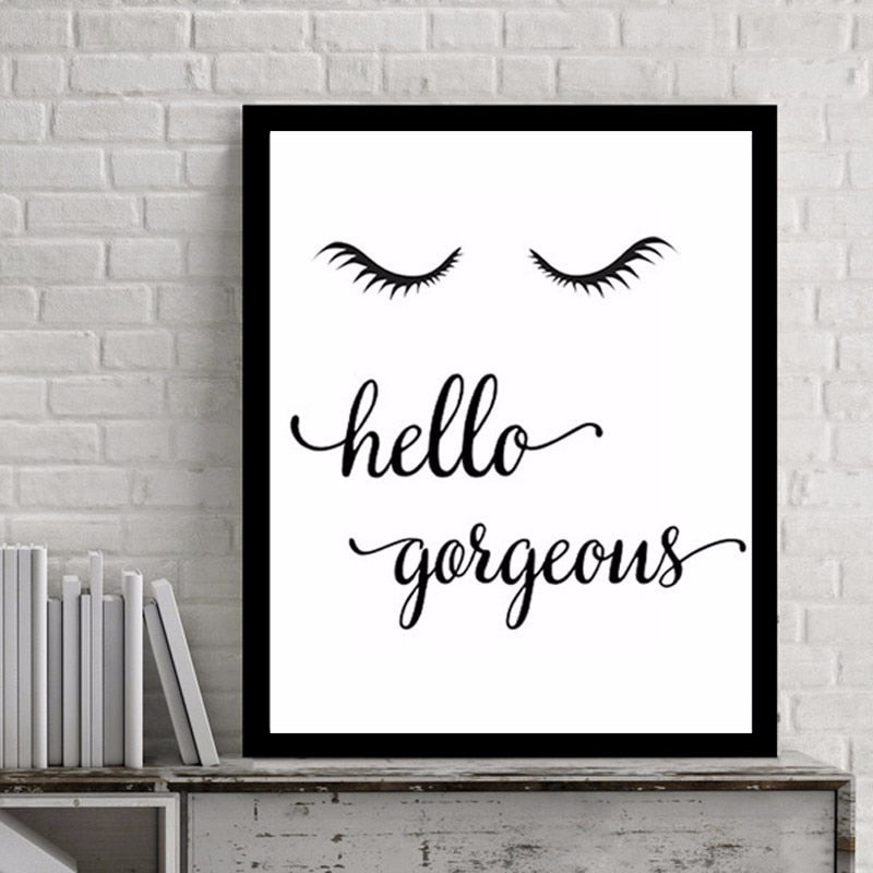 Hello Gorgeons Quotes - Canvas Wall Art Painting | Bowlift