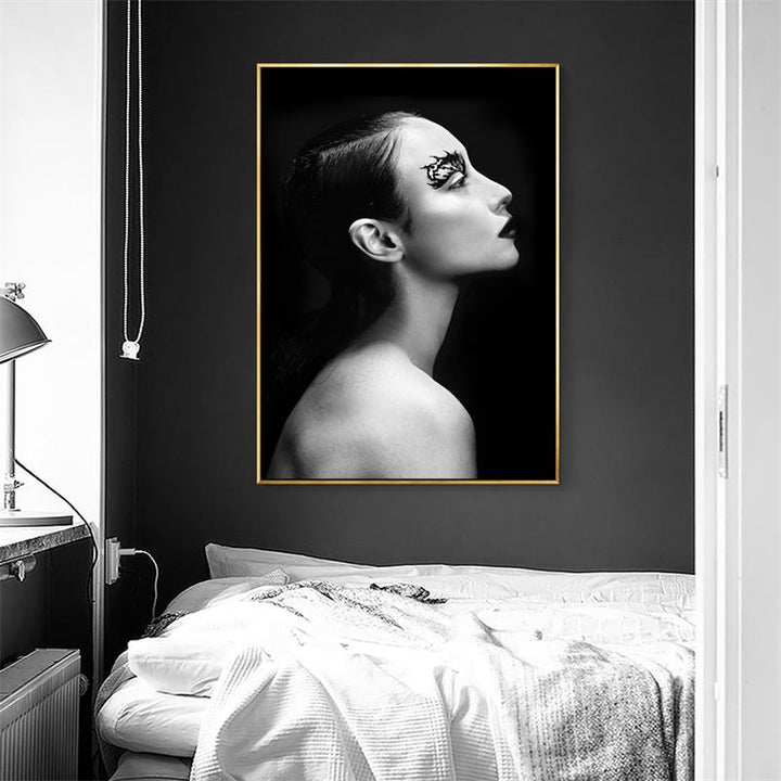 Modern Palm Coconut Tree Prints Black - Canvas Wall Art Painting | Bowlift