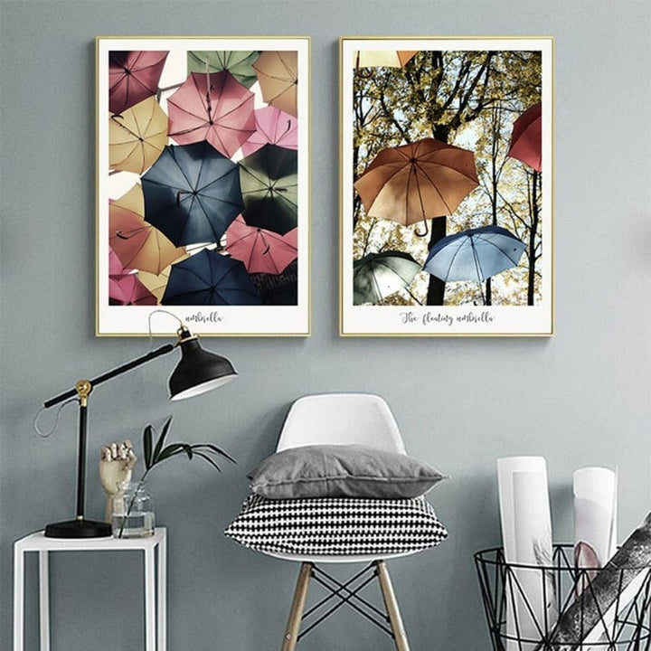Colorful Umbrella  - Canvas Wall Art Painting | Bowlift