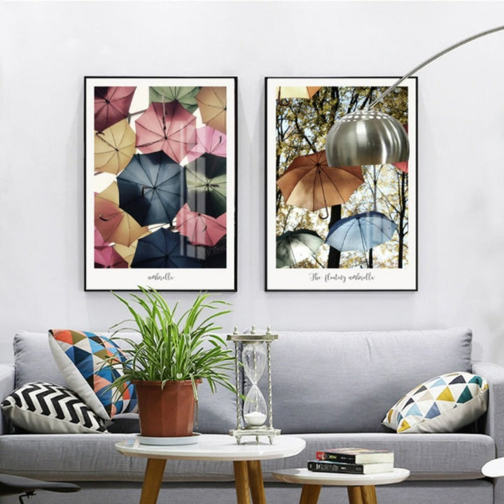 Colorful Umbrella  - Canvas Wall Art Painting | Bowlift