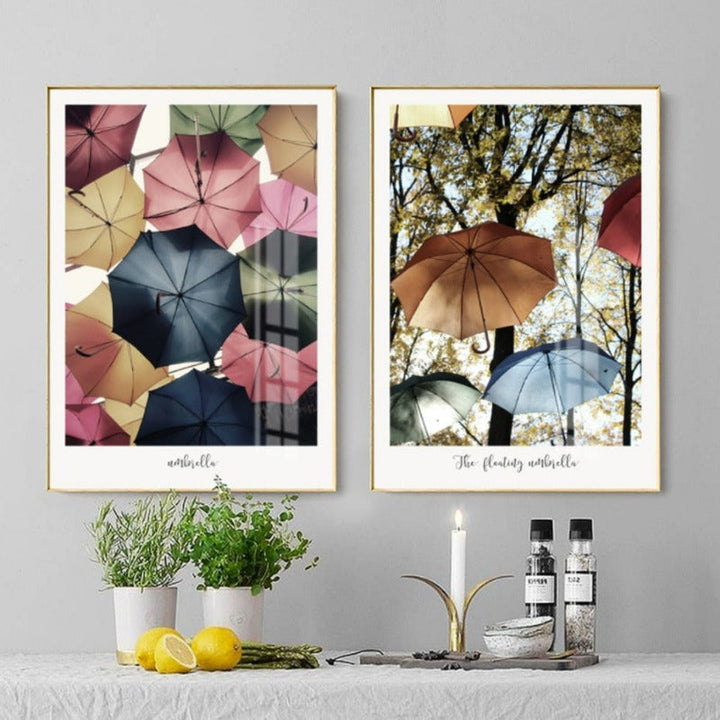 Colorful Umbrella  - Canvas Wall Art Painting | Bowlift