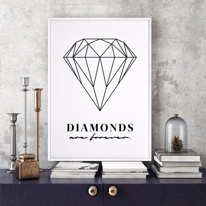 Diamonds Are Forever - Canvas Wall Art Painting | Bowlift