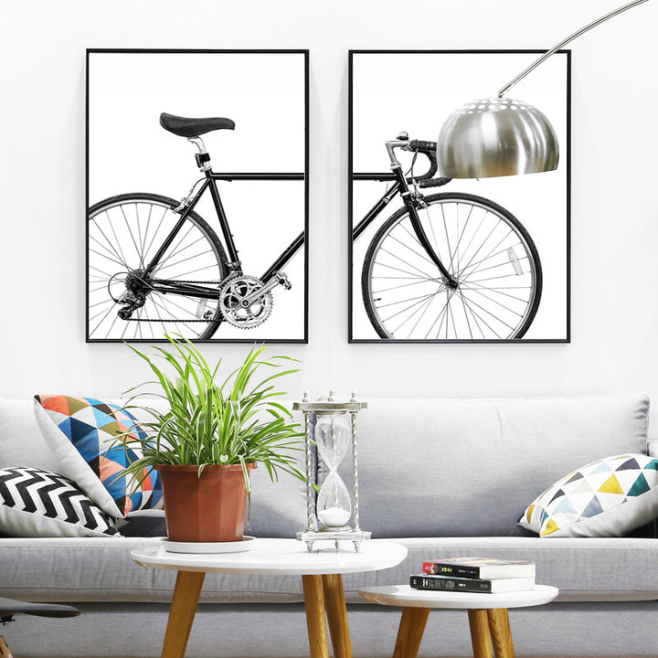 Minimalist Bike Print - Canvas Wall Art Painting | Bowlift
