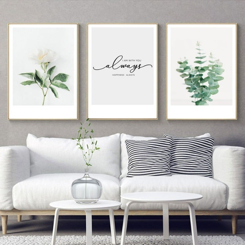 Nordic Plants Leaves Flower - Canvas Wall Art Painting | Bowlift