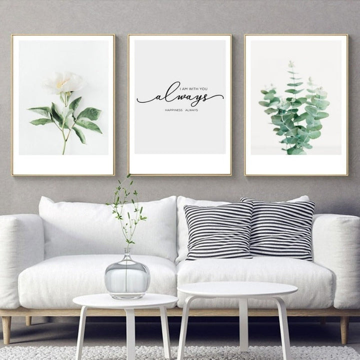 Nordic Plants Leaves Flower - Canvas Wall Art Painting | Bowlift