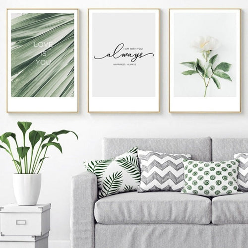 Nordic Plants Leaves Flower - Canvas Wall Art Painting | Bowlift