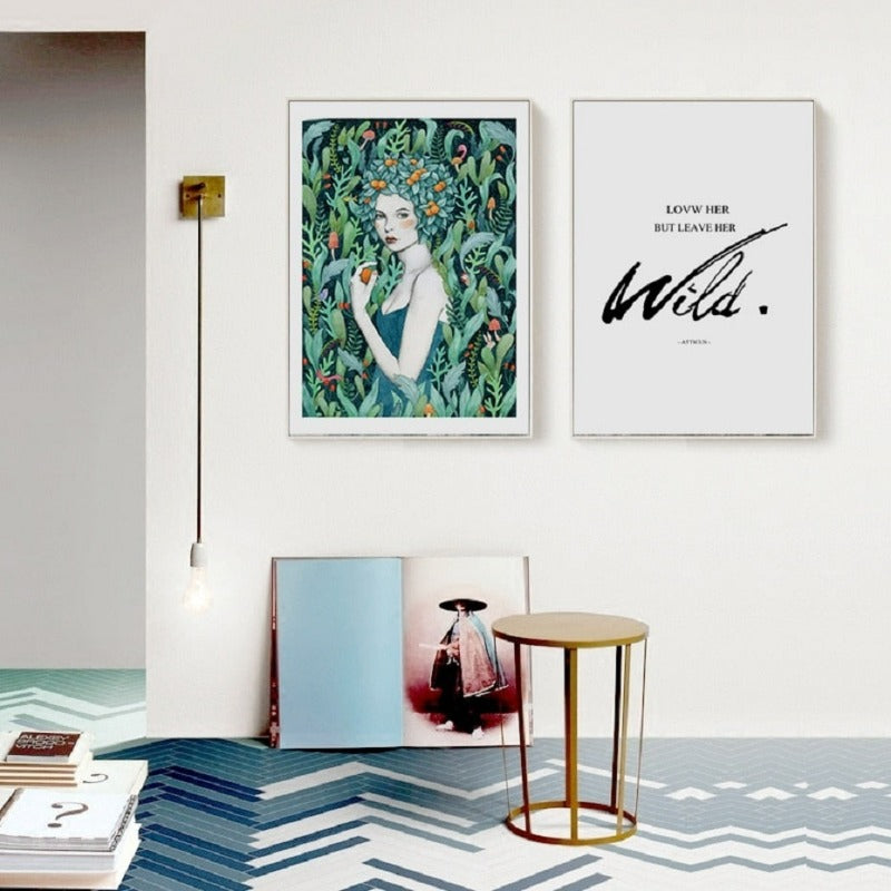 Nordic Refresh Girl Poster Wall Print - Canvas Wall Art Painting | Bowlift