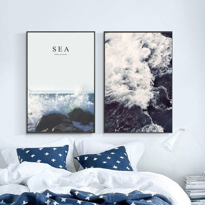 Sea Spray Landscape Nordic - Canvas Wall Art Painting | Bowlift