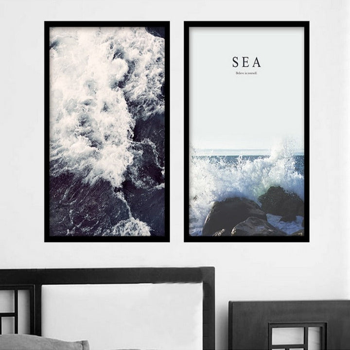 Sea Spray Landscape Nordic - Canvas Wall Art Painting | Bowlift