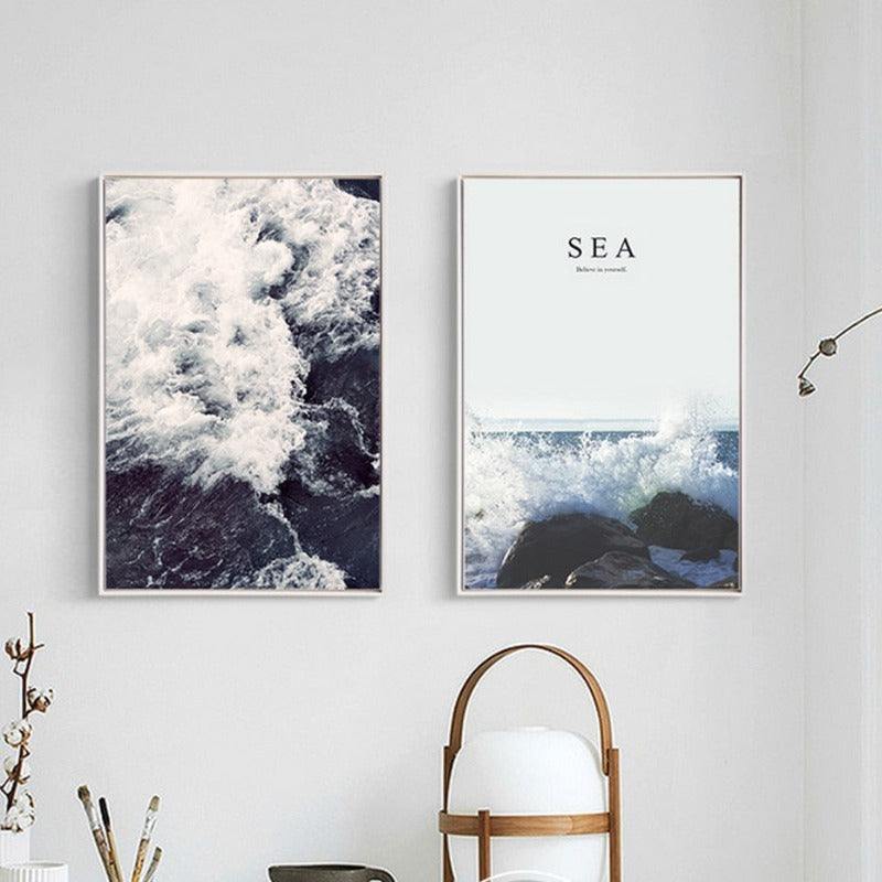 Sea Spray Landscape Nordic - Canvas Wall Art Painting | Bowlift