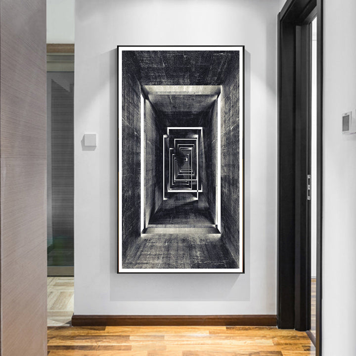 Retro Abstract Geometric - Canvas Wall Art Painting | Bowlift