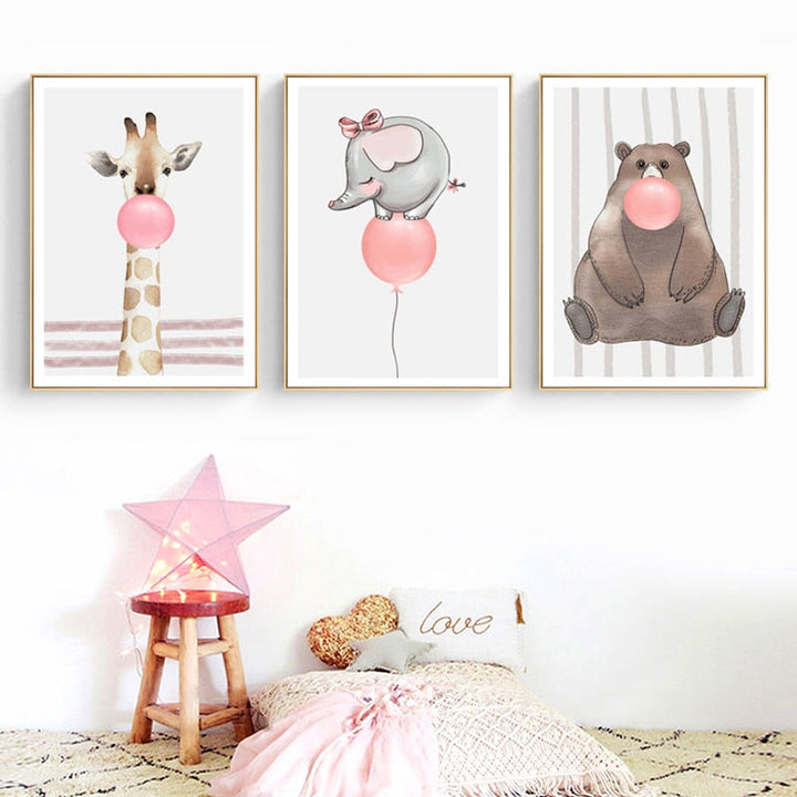 Balloon Party At Woodland - Canvas Wall Art Painting | Bowlift