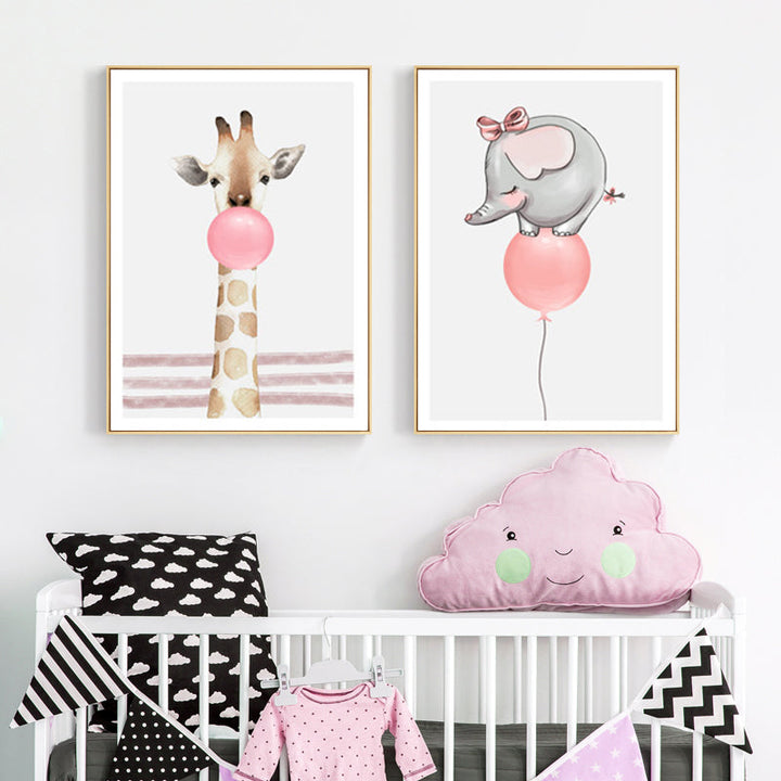 Balloon Party At Woodland - Canvas Wall Art Painting | Bowlift