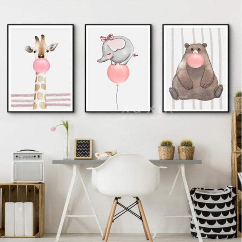 Balloon Party At Woodland - Canvas Wall Art Painting | Bowlift