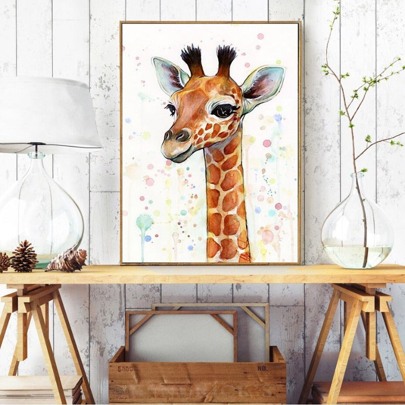 Baby Giraffe - Canvas Wall Art Painting | Bowlift