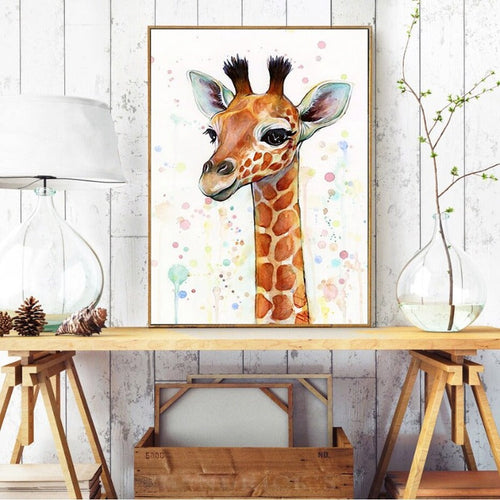 Baby Giraffe - Canvas Wall Art Painting | Bowlift