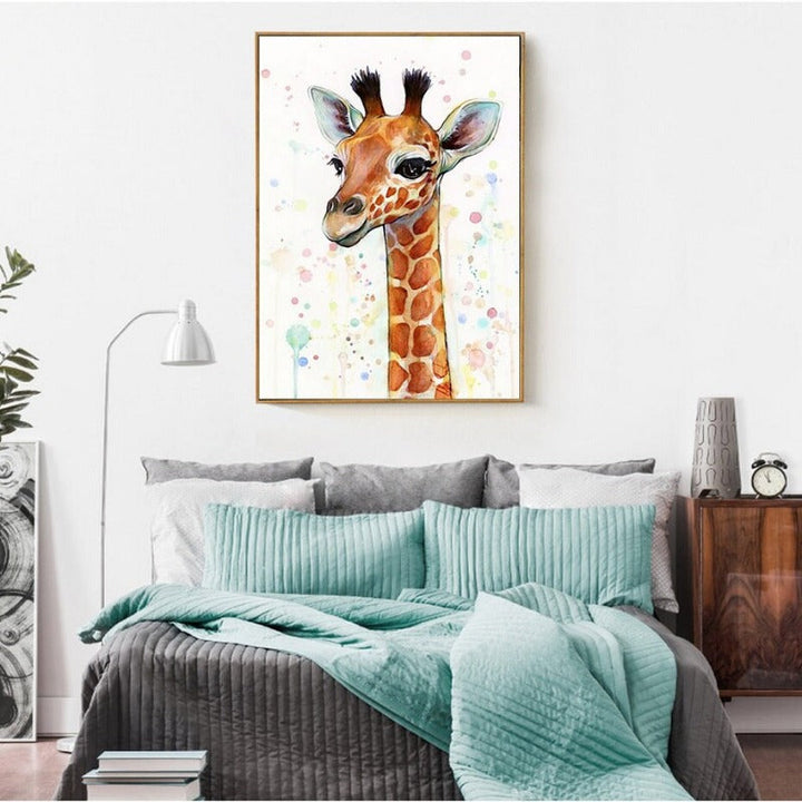 Baby Giraffe - Canvas Wall Art Painting | Bowlift