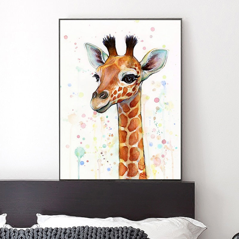 Baby Giraffe - Canvas Wall Art Painting | Bowlift