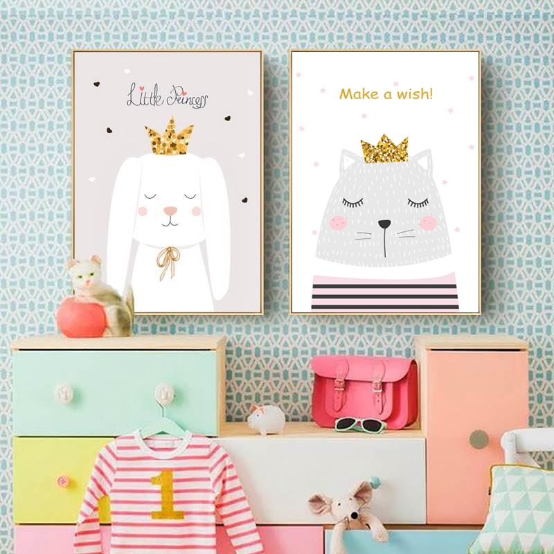 Modern Pink Princess Unicorn Posters - Canvas Wall Art Painting | Bowlift