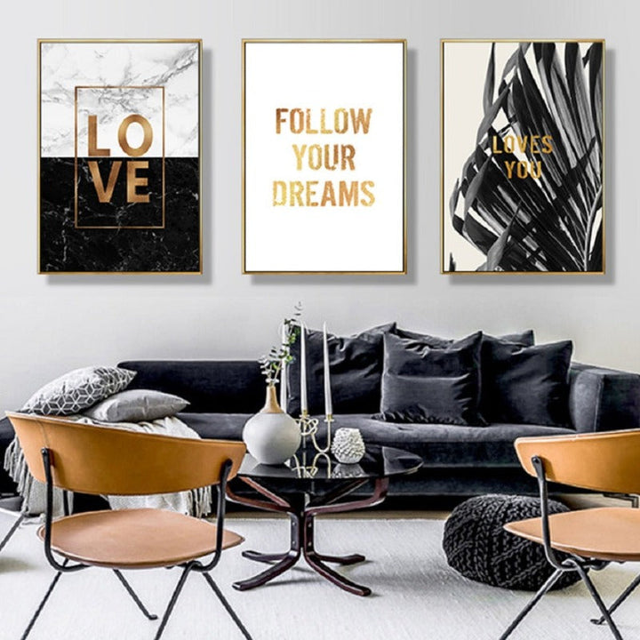 Modern Cool Love Quotes - Canvas Wall Art Painting | Bowlift