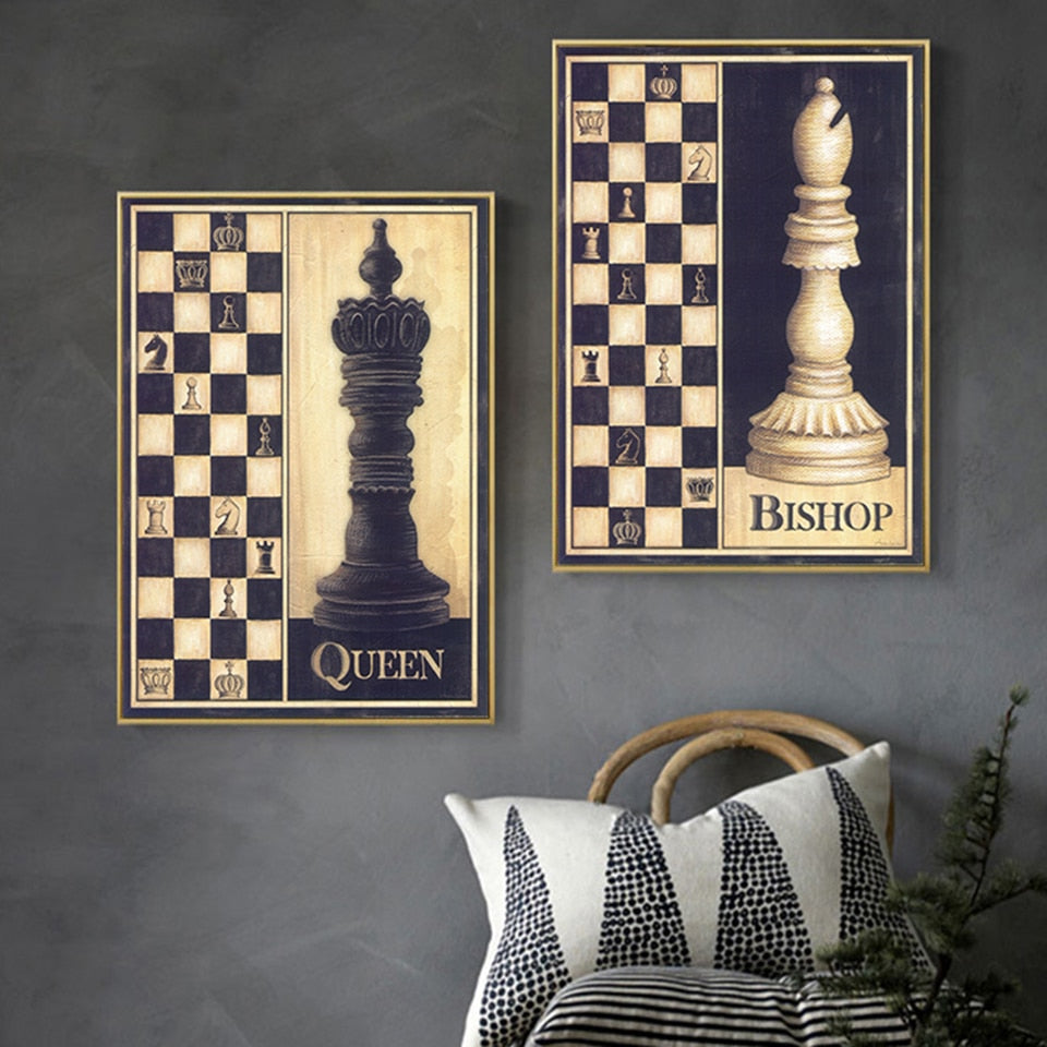 Modern Simple Chess - Canvas Wall Art Painting | Bowlift
