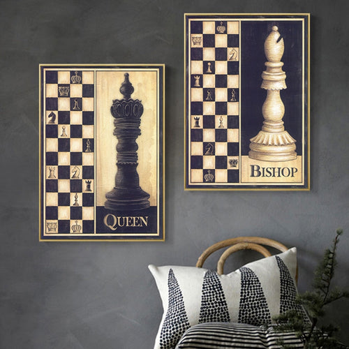 Modern Simple Chess - Canvas Wall Art Painting | Bowlift