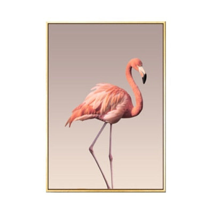 Modern Romantic Pink Peony Flamingo - Canvas Wall Art Painting | Bowlift