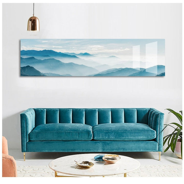 Scandinavia Foggy Mountain Landscape - Canvas Wall Art Painting | Bowlift