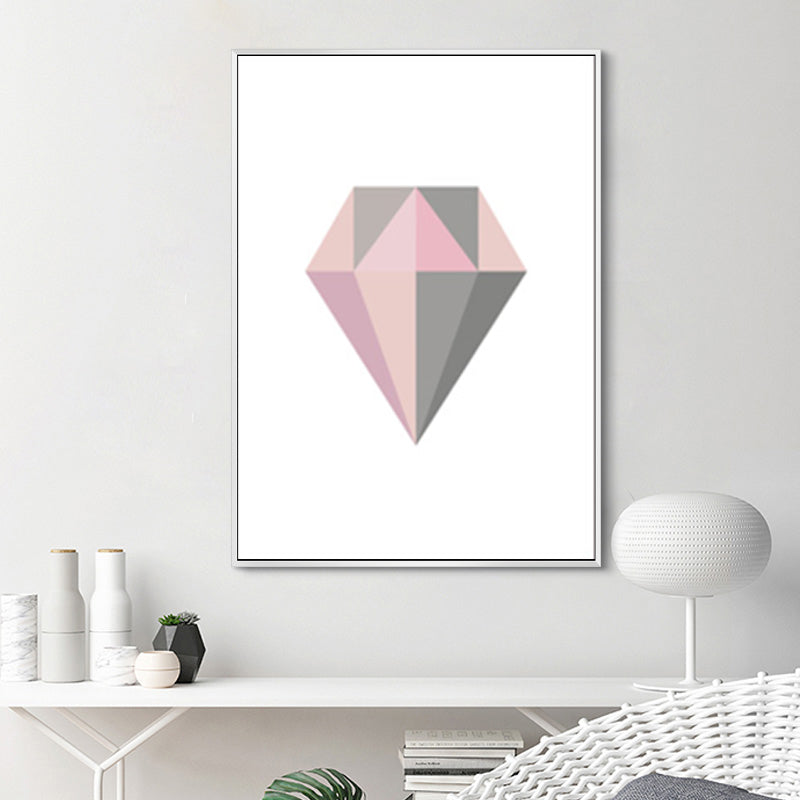 Pink Grey Geometry - Canvas Wall Art Painting | Bowlift