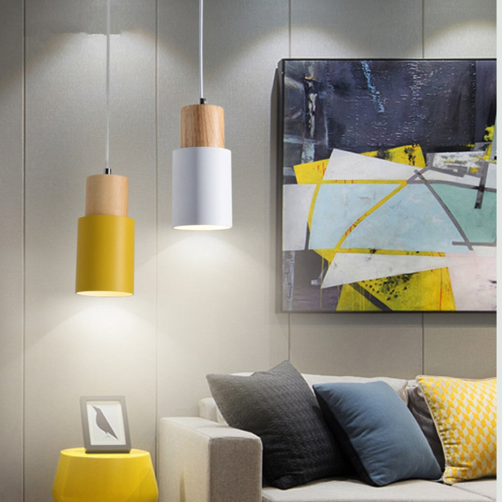 BowLift | Designer Nordic Wood Base Pendant Lamp