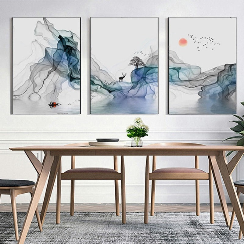 Abstract Sunrise - Canvas Wall Art Painting | Bowlift