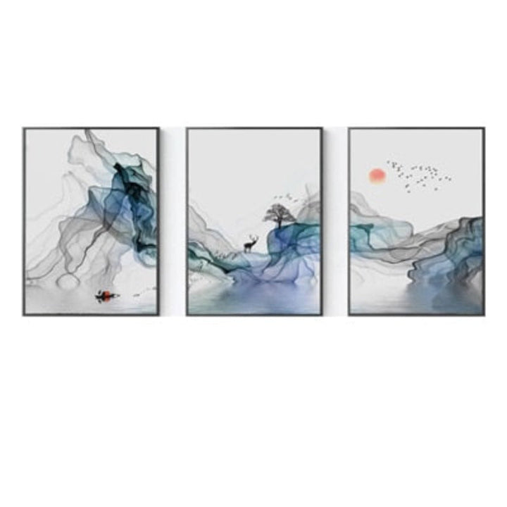 Abstract Sunrise - Canvas Wall Art Painting | Bowlift