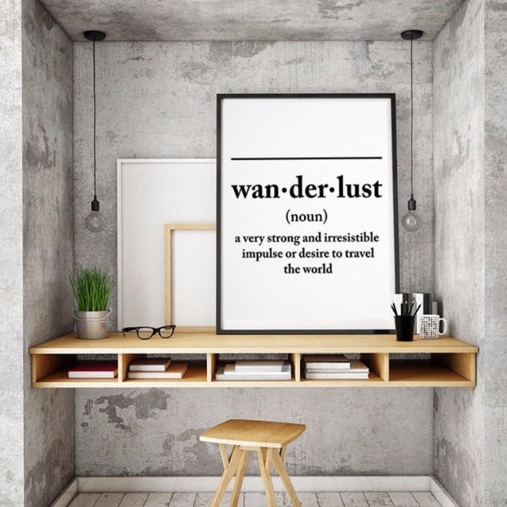 Definition Of Wanderlust - Canvas Wall Art Painting | Bowlift