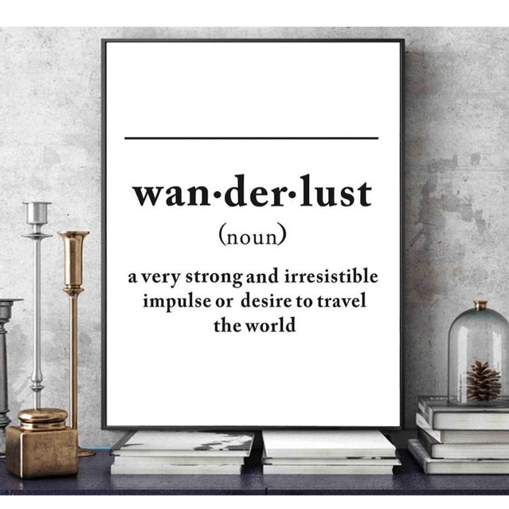 Definition Of Wanderlust - Canvas Wall Art Painting | Bowlift