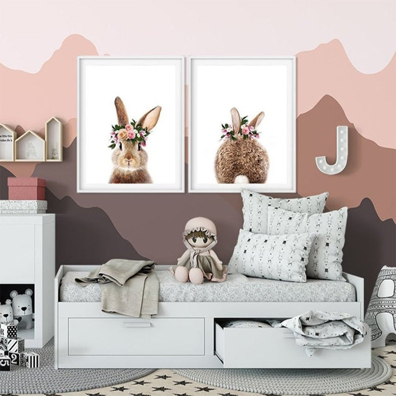 Rabbit BunnyTail Woodland Animal - Canvas Wall Art Painting | Bowlift