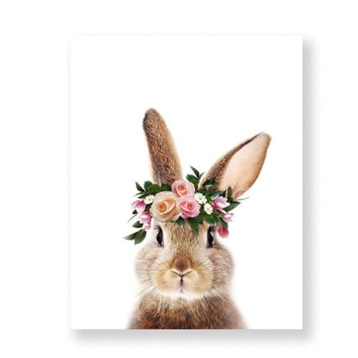 Rabbit BunnyTail Woodland Animal - Canvas Wall Art Painting | Bowlift