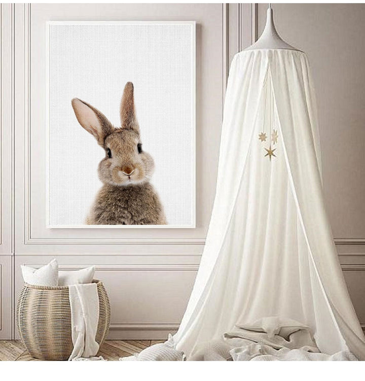 Rabbit BunnyTail Woodland Animal - Canvas Wall Art Painting | Bowlift