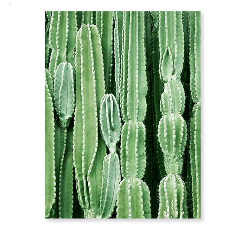 Scandinavian Cactus Green Leaf Life Quote Nordic - Canvas Wall Art Painting | Bowlift