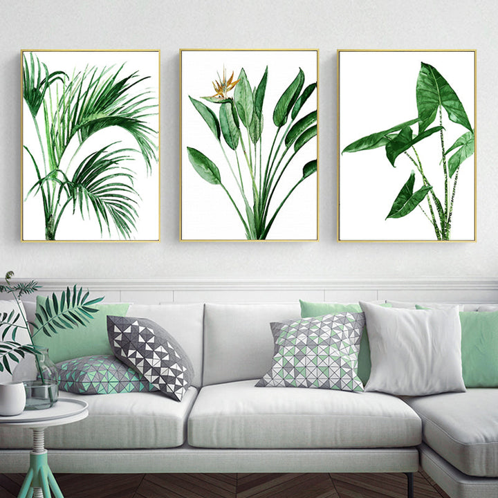 Modern Scandinavian Alocasia Leaves - Canvas Wall Art Painting | Bowlift