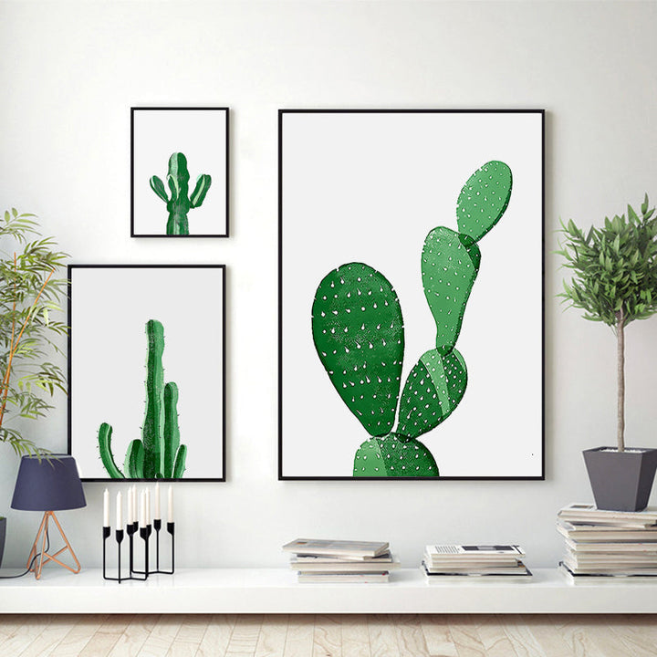 Scandinavia Cactus Plants - Canvas Wall Art Painting | Bowlift