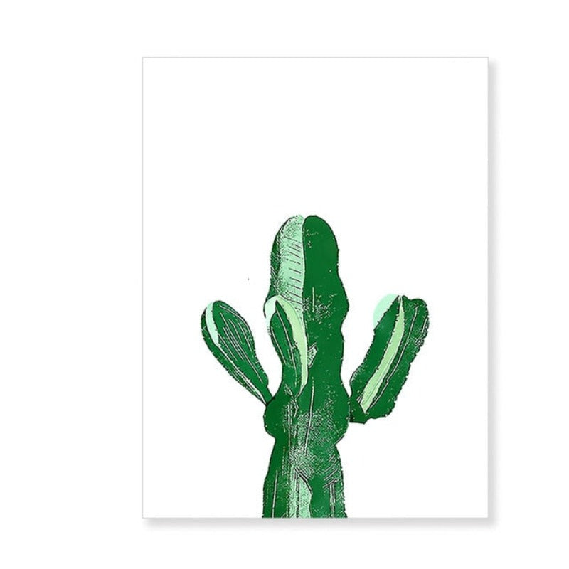 Scandinavia Cactus Plants - Canvas Wall Art Painting | Bowlift