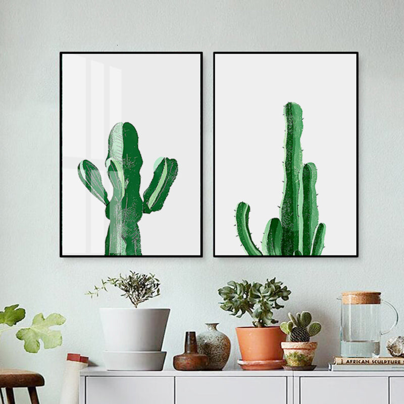 Scandinavia Cactus Plants - Canvas Wall Art Painting | Bowlift