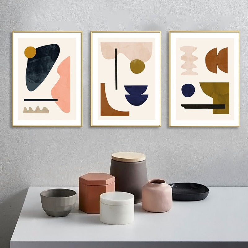 Geometric Abstract Scandinavia Gallery - Canvas Wall Art Painting | Bowlift