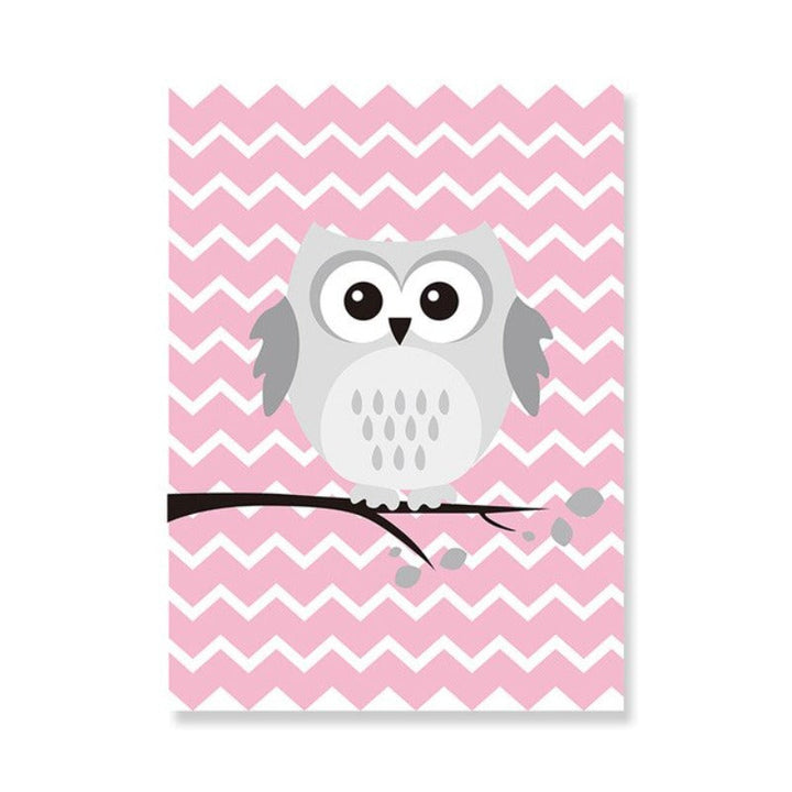 Baby Pink Owl - Canvas Wall Art Painting | Bowlift