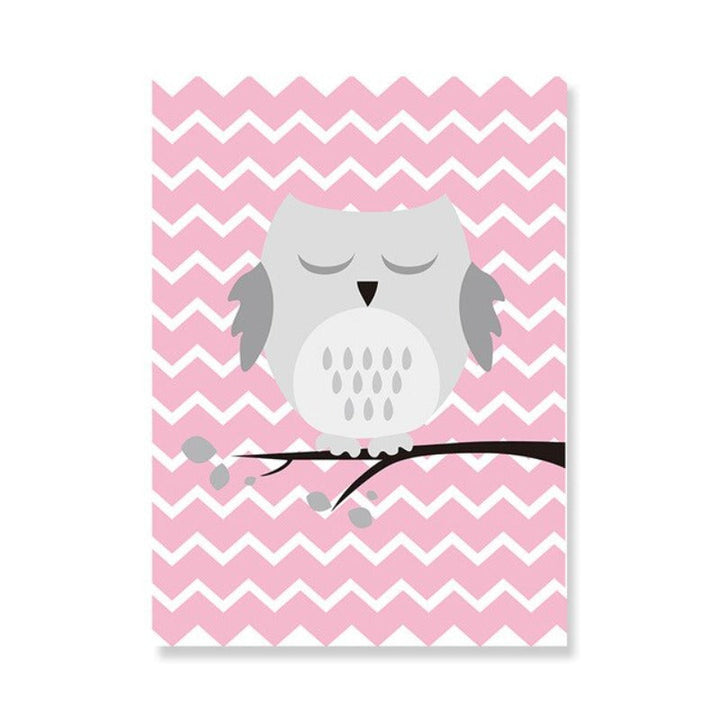 Baby Pink Owl - Canvas Wall Art Painting | Bowlift