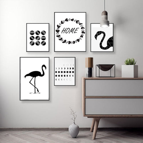 Black Flamingo - Canvas Wall Art Painting | Bowlift