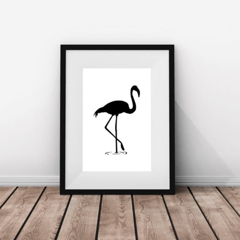 Black Flamingo - Canvas Wall Art Painting | Bowlift