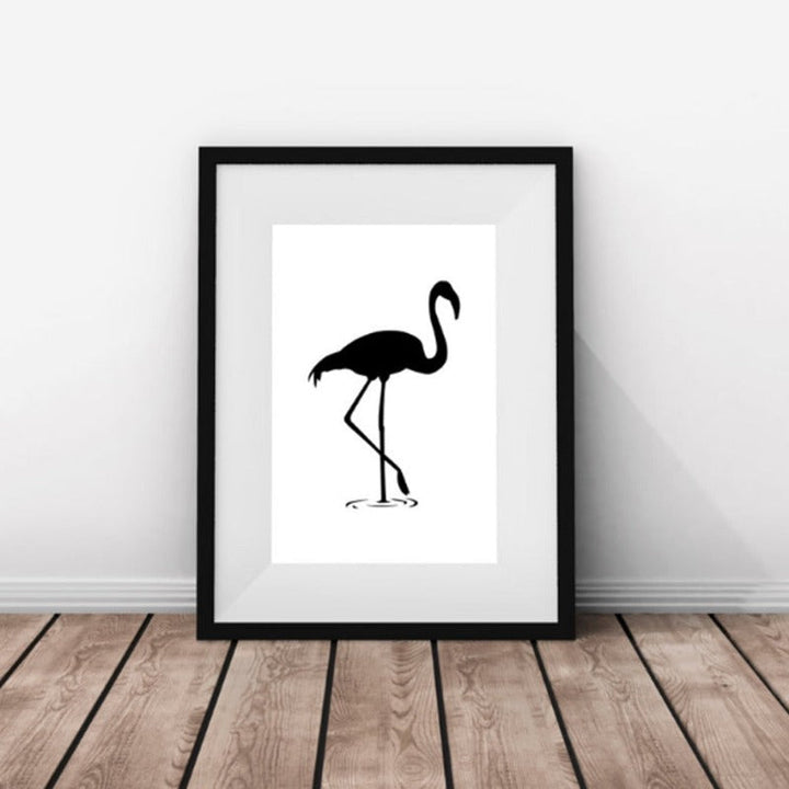 Black Flamingo - Canvas Wall Art Painting | Bowlift